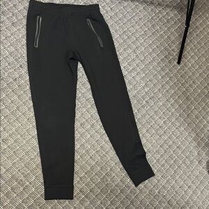 Charcoal Gray Slim-Fit Joggers with Elastic Waistband